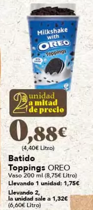 Oferta de Oreo - Batido Toppings por 1,75€ en Gadis