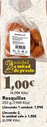 Oferta de Rosquillas por 1€ en Gadis