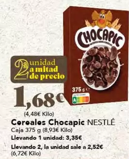 Oferta de Nestlé - Cereales Chocapic por 3,35€ en Gadis