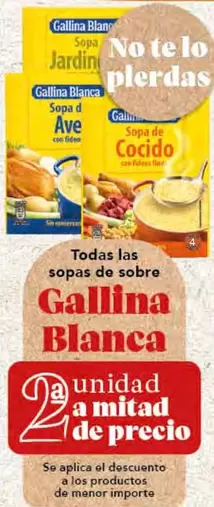 Oferta de Gallina Blanca - Sopa De Avee en Gadis