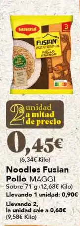Oferta de Maggi - Noodles Pollo por 0,9€ en Gadis