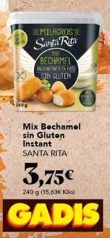 Oferta de Santa Rita - Mix Bechamel Sin Gluten Instant por 3,75€ en Gadis