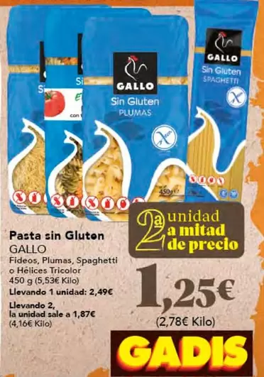 Oferta de Gallo - Pasta Sin Gluten por 1,25€ en Gadis
