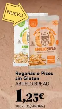 Oferta de Abuelo - Reganas O Picos Sin Gluten por 1,25€ en Gadis