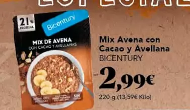 Oferta de Bicentury - Mix Avena Con Cacao Y Avellana por 2,99€ en Gadis