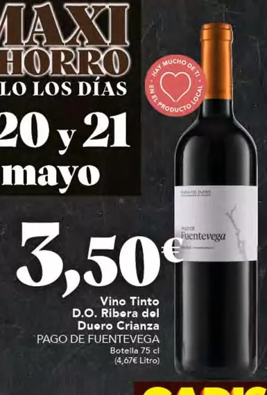 Oferta de Elf - Vino Tinto D.o. Ribera Del Duero Crianza por 3,5€ en Gadis
