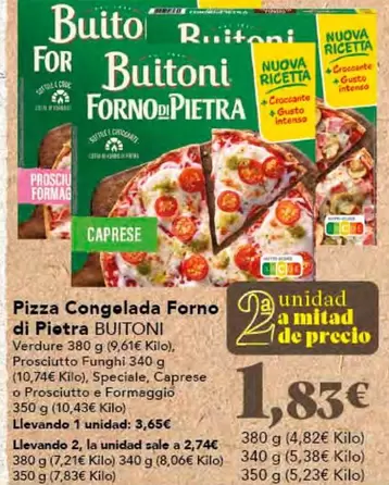 Oferta de Buitoni - Pizza Congelada Forno Di Pietra por 3,65€ en Gadis