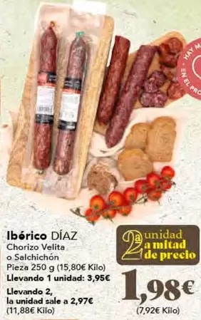 Oferta de Legado Ibérico - Chorizo Velita O Salchichon por 3,95€ en Gadis