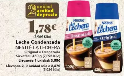 Oferta de Nestlé - Leche Condensada por 1,78€ en Gadis