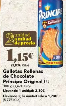 Oferta de Príncipe - Galletas Rellenas De Chocolate Original por 2,3€ en Gadis