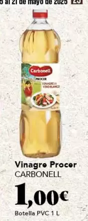 Oferta de Carbonell - Vinagre Procer por 1€ en Gadis