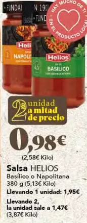 Oferta de Helios - Salsa por 1,95€ en Gadis