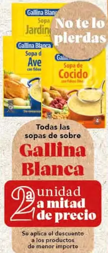 Oferta de Gallina Blanca - Sopa De Avee Dolce/sopia De Cocido/de Manchimiento/de Importe en Gadis