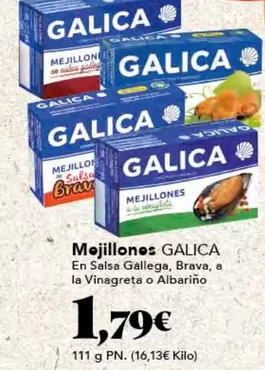 Oferta de Galica - Mejillones por 1,79€ en Gadis