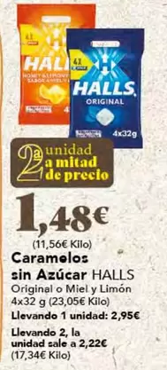 Oferta de Halls - Caramelos Sin Azucar por 2,95€ en Gadis