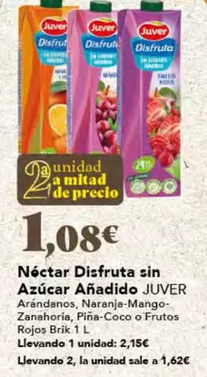 Oferta de Juver - Néctar Disfruta Sin Azúcar por 2,15€ en Gadis