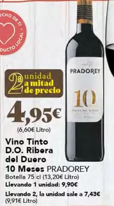 Oferta de Ribera - Vino Tinto D.o.  Del Duero por 4,95€ en Gadis