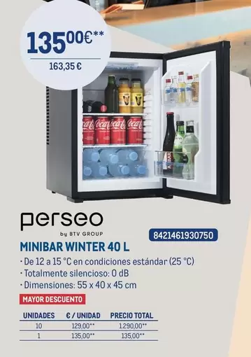 Oferta de Btv - Minibar Winter 40 L por 135€ en Makro