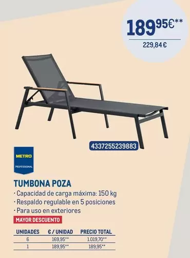 Oferta de Total - Tumbona Poza por 189,95€ en Makro