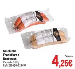 Oferta de Frankfurt - Salchicha  O Bratwust por 4,25€ en Makro