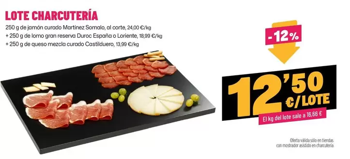 Oferta de Lote Charcutería por 12,5€ en Ahorramas