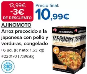 Oferta de Ajinomoto Arroz Precocido A La Japonesa Con Pollo Y Verduras por 10,99€ en Costco