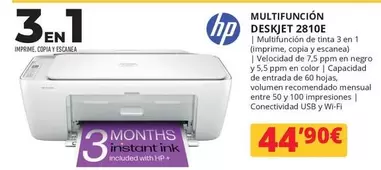Oferta de HP - Multifuncion Desyjet 2810E por 44,9€ en Dynos Informática