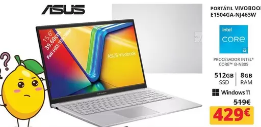 Oferta de Asus - Portatil Vivobo00 por 429€ en Dynos Informática