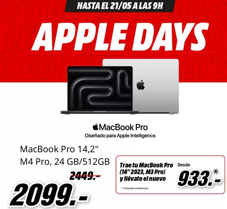 Oferta de Apple - Macbook Pro 14,2" en MediaMarkt