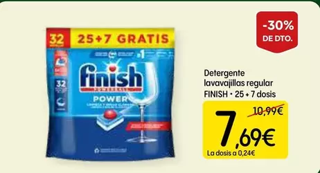 Oferta de Finish - Detergente lavavajillas regular por 7,69€ en Dialprix