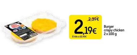 Oferta de Burger Crispy Chicken por 2,19€ en Dialprix