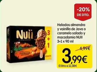 Oferta de Nuii - Helados Almendra Y Vainilla De Java O Caramelo Salado Y Macadamia por 3,99€ en Dialprix