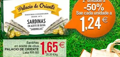 Oferta de Palacio De Oriente - Sardinas En Aceite De Oliva por 1,65€ en Plenus Supermercados