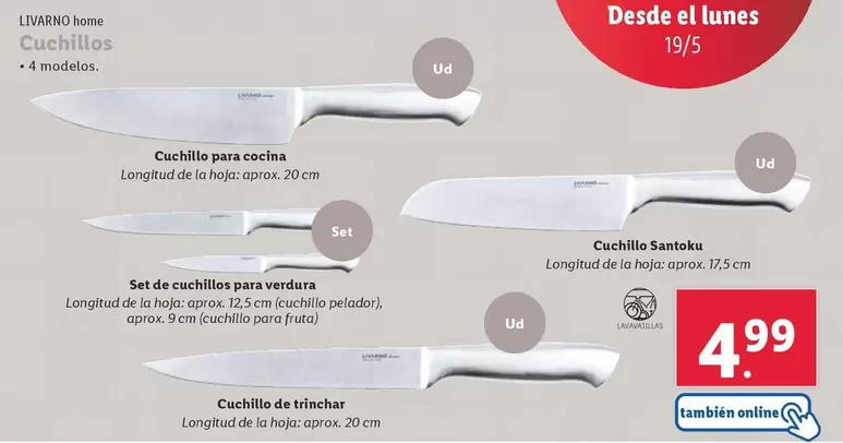 Oferta de Livarno Home - Cuchillos por 4,99€ en Lidl