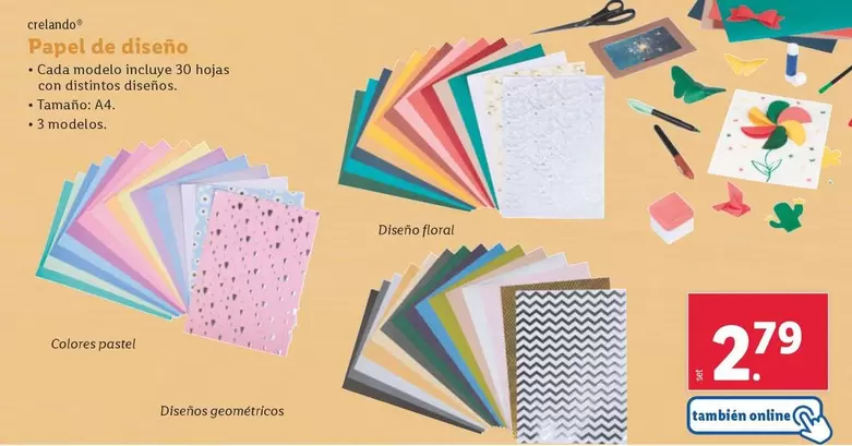 Oferta de Crelando - Papel De Diseno por 2,79€ en Lidl