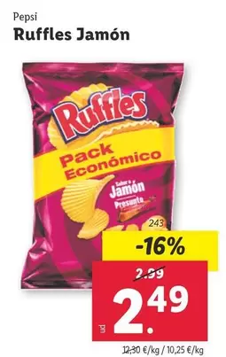 Oferta de Pepsi - Ruffles Jamón por 2,49€ en Lidl