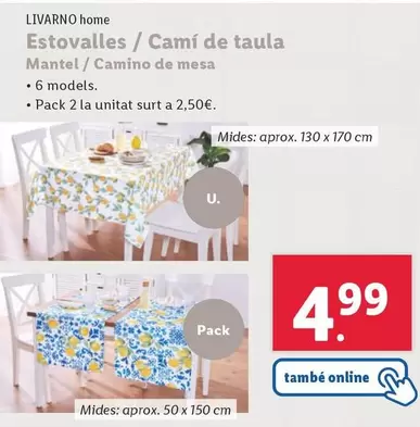 Oferta de Livarno Home - Mantel/Camino De Mesa por 4,99€ en Lidl