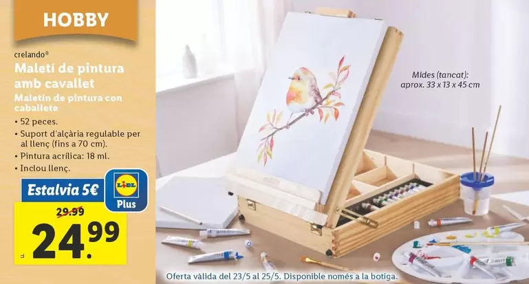 Oferta de Maletin De Pintura Amb Cavallet por 24,99€ en Lidl