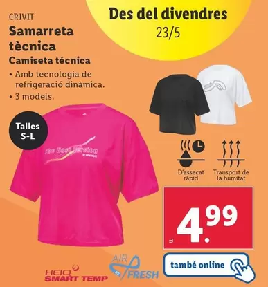 Oferta de Crivit - Camiseta Tecnica por 4,99€ en Lidl