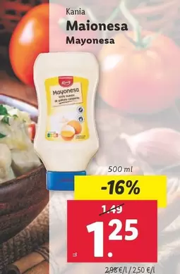 Oferta de Kania - Mayonesa  por 1,25€ en Lidl