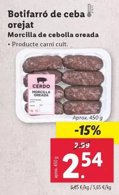 Oferta de Morcilla De Cebolla Oreada por 2,54€ en Lidl