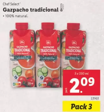 Oferta de Chef Select - Gazpacho Tradicional por 2,09€ en Lidl