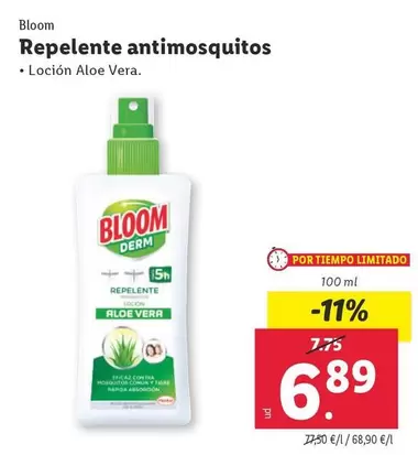 Oferta de Bloom - Repelente Antimosquitos por 6,89€ en Lidl