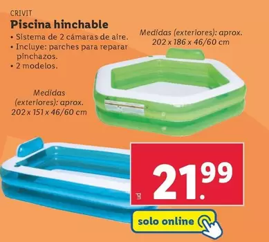 Oferta de Crivit - Piscina Hinchable por 21,99€ en Lidl