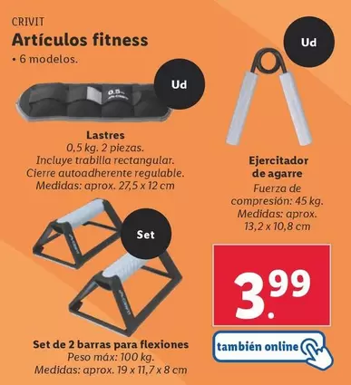 Oferta de Crivit - Articulos Fitness por 3,99€ en Lidl