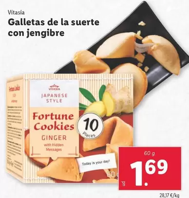 Oferta de Vitasia - Galletas De La Suerte Con Jengibre por 1,69€ en Lidl