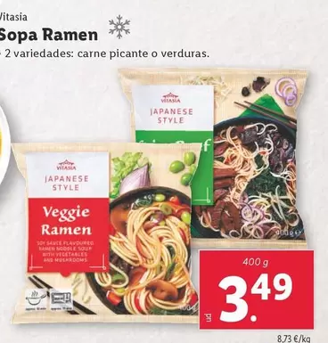 Oferta de Vitasia - Sopa Ramen por 3,49€ en Lidl