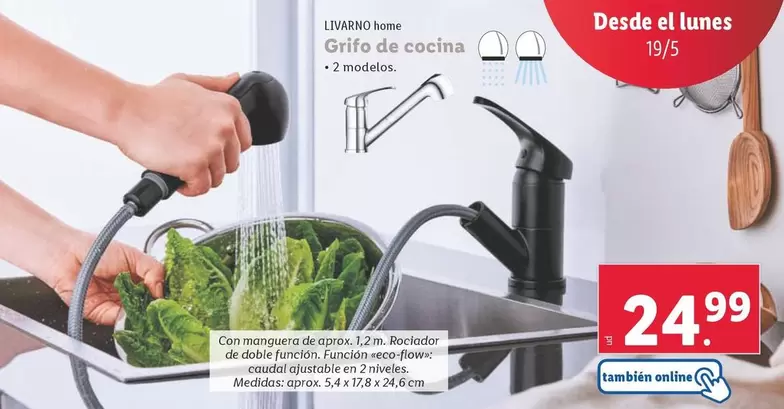 Oferta de Livarno Home - Grifo De Cocina por 24,99€ en Lidl