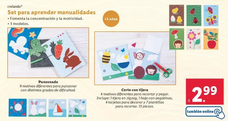 Oferta de Crelando - Set Para Aprender Manualidades por 2,99€ en Lidl