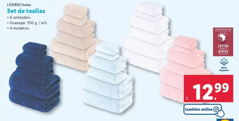 Oferta de Livarno Home - Set De Toallas por 12,99€ en Lidl